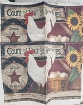 Set of 2 Thin Fabric Placemats,12&quot;x18&quot;,ROOSTER, COUNT YOUR BLESSINGS &amp;SU... - $12.86