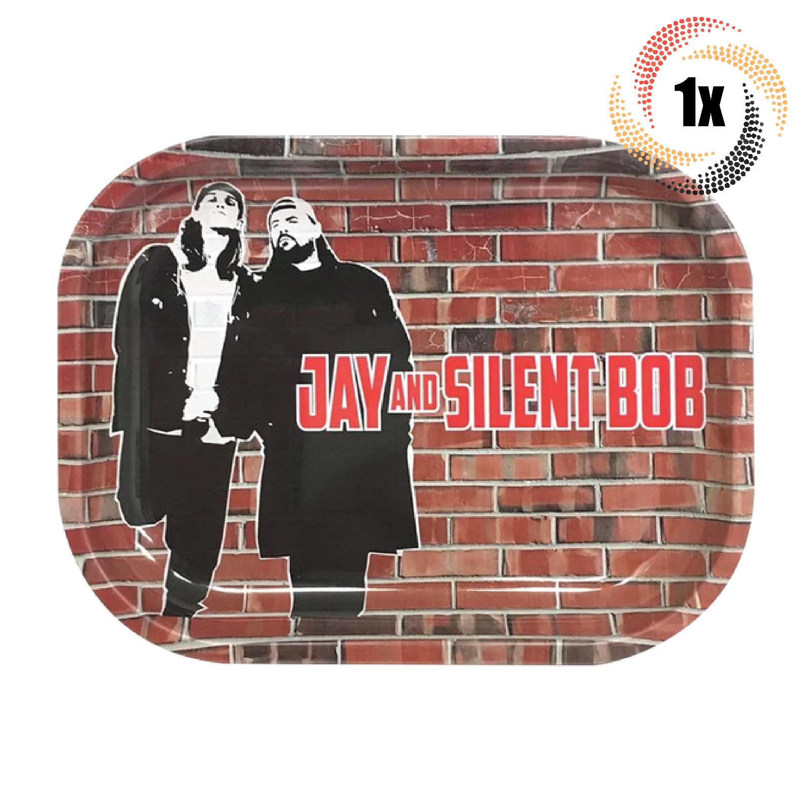 1x Tray Famous Brandz Jay &amp; Silent Bob Small Metal Rolling Tray | Brick ... - $14.86