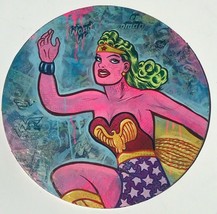 Frank Forte Lowbrow Pop Art Surrealism Original Art Wonder Woman In Pink #1 - £367.26 GBP