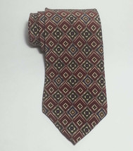 CHAPS Ralph Lauren Men Dress Silk Tie Red Multicolor 3.75" wide 57" long USA - $19.35