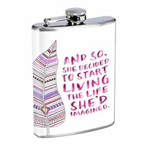 Start Living Hip Flask Stainless Steel 8 Oz Silver Drinking Whiskey Spir... - £7.95 GBP