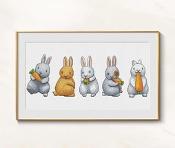 Cute rabbit cross stitch funny pattern pdf - Rabbit embroidery Funny rab... - £13.28 GBP