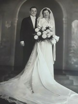 Vintage Wedding Photo &#39;&#39;Slim Couple&#39;&#39;  10&quot; x 13&quot;  Matted Framed  #102 - $16.78