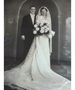 Vintage Wedding Photo &#39;&#39;Slim Couple&#39;&#39;  10&quot; x 13&quot;  Matted Framed  #102 - £13.14 GBP