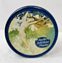 Squibb&#39;s Bath Toilet Powder Nude Woman Tin Box 4 3/4 x 3 1/8 inch - $723.06 MXN