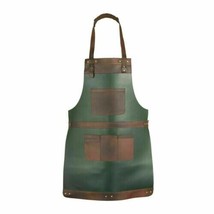 Butcher Back Strap Real Leather Apron Woodwork Decent Green Cow Stylish Apron - £96.56 GBP