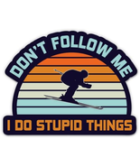 Don&#39;T Follow Me I Do Stupid Things Skiing Sticker - 5&quot; Laptop Sticker - ... - £6.64 GBP