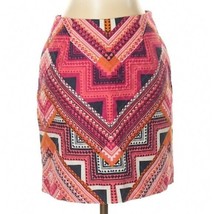 Merona Pencil Silhouette Pink Skirt geometric size 2 cotton - £9.03 GBP