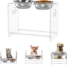 NPPLUS Elevated Dog Bowls,6 Height Adjustable Stand Acrylic 25 OZ. - £18.98 GBP