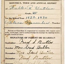 1930 Dexter Maine High School Report Card Walter Butler Education Epheme... - $27.28 CAD