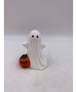 Small Porcelain Ghost and Pumpkin Halloween Decor - $7.70