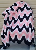 3 Color Exaggerated Ripple Afghan / Throw Crochet Pattern PDF File #100B - £3.97 GBP