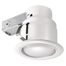 Commercial Electric 5 in. White LED Swivel Baffle Round Trim New Construction an - £32.32 GBP