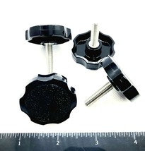 1/4&quot;-28 x 1&quot; Clamping Thumb Screw Bolts Fine Thread Round Black Knob Gri... - £9.68 GBP