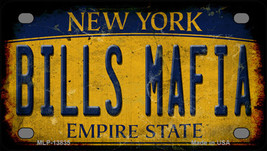 Bills Mafia New York Yellow Rusty Novelty Mini Metal License Plate Tag - $14.95