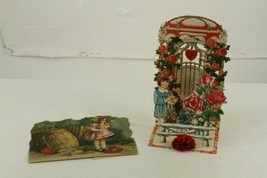 Vintage Paper 2PC Lot VALENTINES DAY CARDS Mechanical Pop Up Oversized 5... - £19.71 GBP