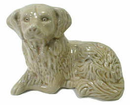 Vtg Golden Retriever Dog Figurine Glazed Ceramic Brazil #4165 Beige Puppy Statue - £17.35 GBP