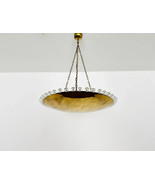 Amazing Brass Pendant Lamp with Crystals Ceiling Chandelier Handmade - $2,487.81 CAD