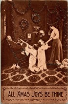 Vtg Postcard 1909 All Christmas Joys Be Thine Comic - Ruth &amp; Langley UNP - £5.16 GBP