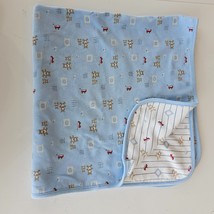Baby Sprockets Blue Blanket Receiving Teddy Bears Wagon Ball White 30&quot; M... - $308.63 MXN