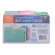 Find-It Tabbed Index Cards, 3 x 5 Inches, Assorted Colors, 48-Pack New  - $12.52
