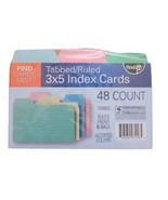 Find-It Tabbed Index Cards, 3 x 5 Inches, Assorted Colors, 48-Pack New  - £9.84 GBP