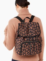 NWB Kate Spade Sam Leopard Nylon MD Backpack K4463 Cheetah Leopardo Gift Bag FS - £124.12 GBP