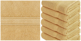 Towels 6 Pack Premium Large Hand Towels 600GSM Cotton 16 x 28 Inches Beige - P01 - £39.01 GBP