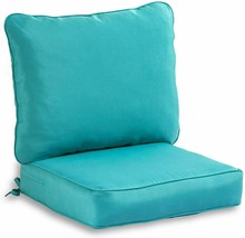 South Pine Porch Outdoor Solid Teal 2-Piece Deep Seat Cushion Set - £57.13 GBP