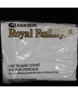 Cannon Royal Family Twin Fitted Bottom Sheet White 50 50 Cotton Polyeste... - £11.00 GBP
