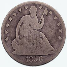 1858-O Seated Half Dollar 50C in Good Condition, Natural Color, Has Full... - $84.65