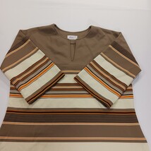Vintage by Bogart of Texas Women's Beige/Brown Stripes Pullover Blouse Chest 42" image 15