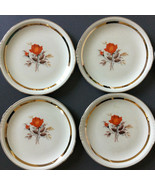 Vtg Lot of 6 Paden City Pottery American Rose 22 kt Trim Gold Plates 7.25&quot; - $63.84 CAD