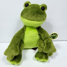 The Bearington Collection Ribbity Plush Stuffed Animal Green Smiling Frog 9&quot;  - £21.35 GBP