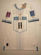 Darwin Nunez Uruguay 2022 World Cup Qatar Match Slim White Away Soccer Jersey - £86.14 GBP