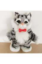 Sound Repeating Walking Talking Plush Furry Bowtie Animated Cute Cat - $28.00