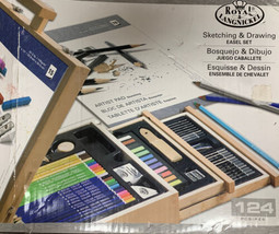 Royal &amp; Langnickel Sketching Drawing Artist Easel Set 124 pc - £39.47 GBP
