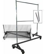 Only Hangers Extended Height Double Rail Z Rack Rolling Clothes Rack Gar... - €259,19 EUR