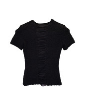 Alexander Wang Smocked Chiffon Top In Polyester Women Black Size 0 - £119.05 GBP