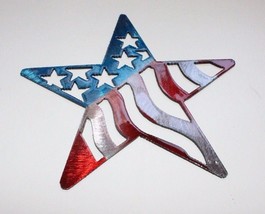 Stars &amp; Stripes Star - Metal Wall Art - Red, White &amp; Blue 40&quot; - £186.93 GBP