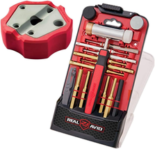 7 Premium Brass Pin Punches &amp; 3 Steel Punches, 4 Interchangeable Hammer ... - $109.98
