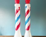 Union Products Blow Mold Red White BLUE 36” Striped Candle Pair Bulbs Te... - $249.99