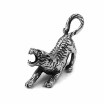3D Realistic Tiger Necklace Mens Womens Stainless Steel Cat Panthera Pendant - £14.15 GBP