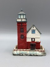 Vtg Round Island Lighthouse Miniature Replica 2000 Nautical Decor - $242.96 MXN