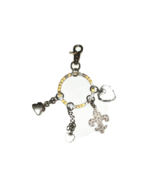 READ*  Bling  Purse Charm Kathy Van Zeeland Hearts Crystal Key Chain Fob... - $177.40 MXN