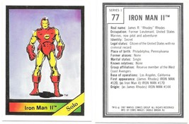 Marvel Universe Series 1 Trading Card #77 Iron Man II 1987 Comic Images VERY FN+ - £15.37 GBP