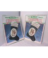 2 Christmas Stockings  ANTIQUE SANTA Counted Cross Stitch Kits Bucilla 8... - €34,55 EUR