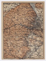 1903 Original Antique Map Of Vicinity Of Vienna Wien / Austria - £18.96 GBP