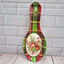 Keller Charles Apples Plaid Spoon Rest Design by Susan Winget Melamine 9... - $9.50