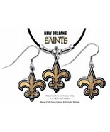 NEW ORLEANS SAINTS NECKLACE &amp; EARRINGS SET - FOOTBALL HOT! GIFT - FREE S... - £18.72 GBP